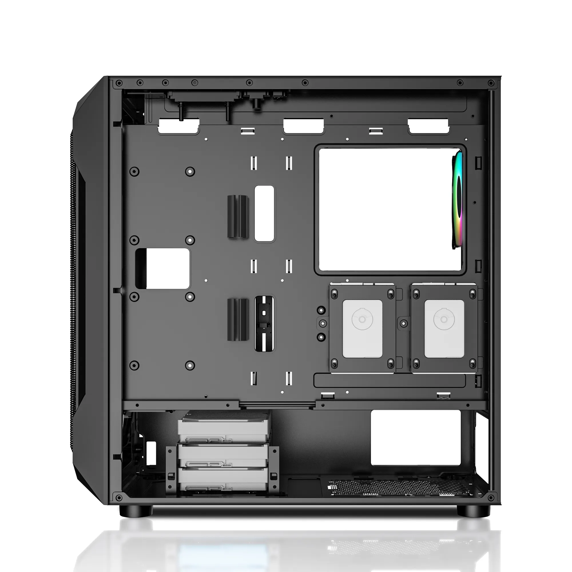 Ant Esports Gaming Cabinet ICE-410TG Black Type-c view 4